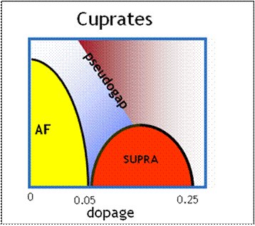 Propriétés des cuprates en fonction du dopage